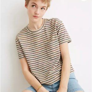 Madewell striped easy crop tee L